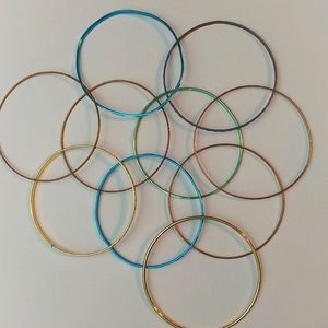 4/$15 🌻 Set of 10 Bangles Gold, Blue, & Green
